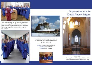 brochure on the Douai Abbey Singers