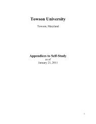 Appendices to Self-Study - Towson University