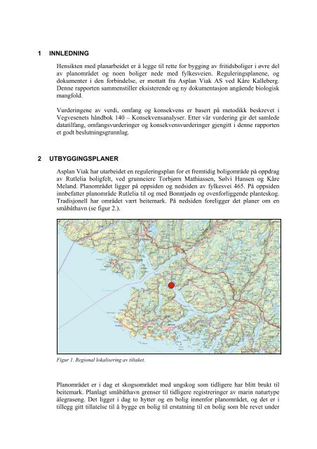 Reguleringsplan for Rutlelia i Åpta, Farsund kommune Biologiske ...