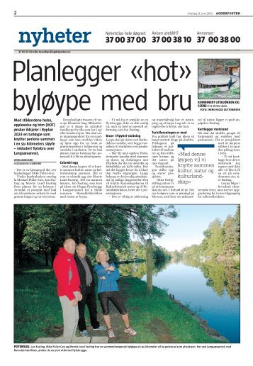 Planlegger "hot" bylÃ¸ype med bru - Arendal kommune