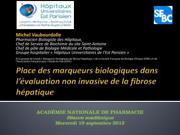 diapositives prÃ©sentÃ©es - AcadÃ©mie Nationale de Pharmacie