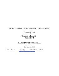 Organic Chemistry Semester 1 LABORATORY MANUAL - Moravian ...