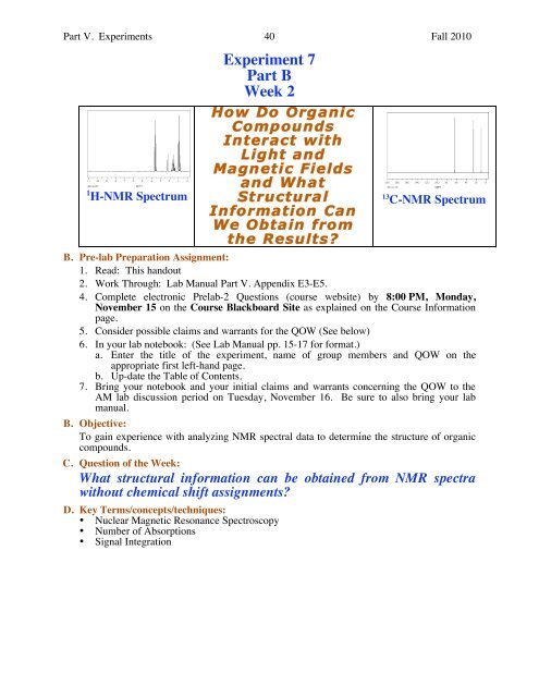 Organic Chemistry Semester 1 LABORATORY MANUAL - Moravian ...