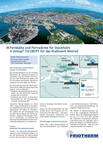 Fernkälte und Fernwärme für Stockholm 4 Unitop® 33 ... - Friotherm