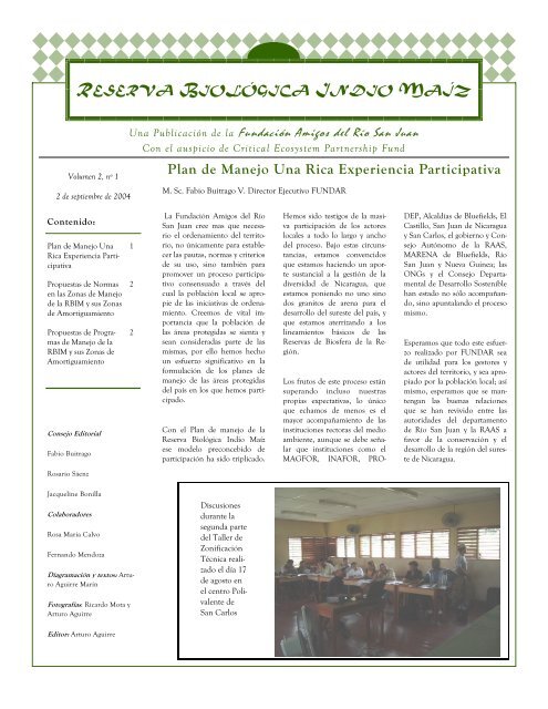 Plan de Manejo Una Rica Experiencia Participativa - Eco-Index