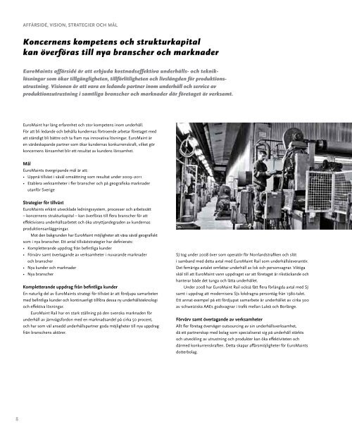 Årsberättelse 2008 (pdf - EuroMaint Rail