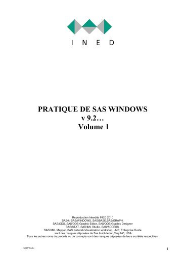 Pratique de Sas Windows 9.2... Volume 1 - Index of - Ebi-edu.com