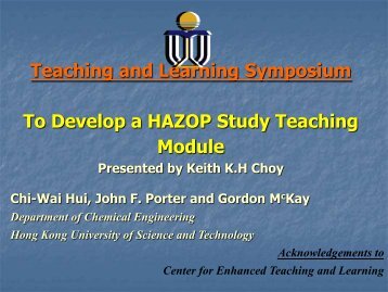 HAZOP - Center for Enhanced Learning and Teaching