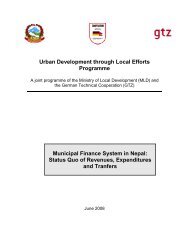 GTZ Report on Urban Finance System - LGCDP
