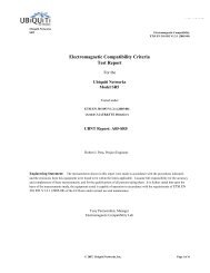 Electromagnetic Compatibility Criteria Test Report - Ubiquiti Networks