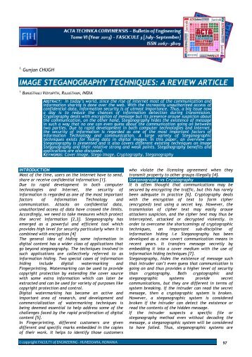 image steganography techniques: a review article - Acta Technica ...