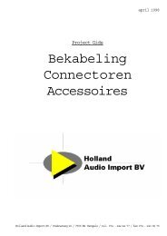 Bekabeling Connectoren Accessoires - Holland Audio Import