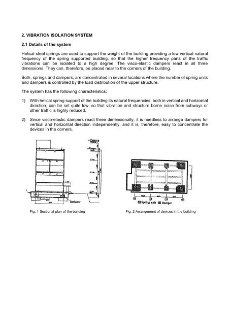 ABSTRACT A vibration isolation system using spring units and visco ...