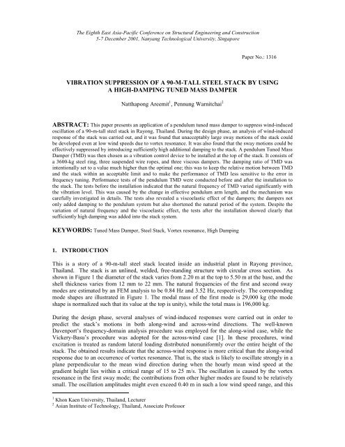 Vibration suppression of a 90-m-tall steel