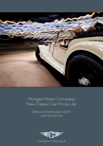 Morgan Motor Company New Classic Car Price List