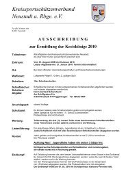 A U S S C H R E I B U N G zur Ermittlung der KreiskÃ¶nige 2010