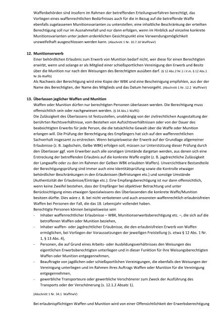 Allgemeine Verwaltungsvorschrift zum Waffengesetz in Kraft getreten