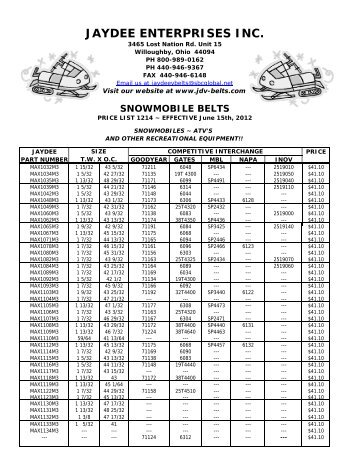 PL 1214 Snowmobile.xlsx - JayDee Enterprises