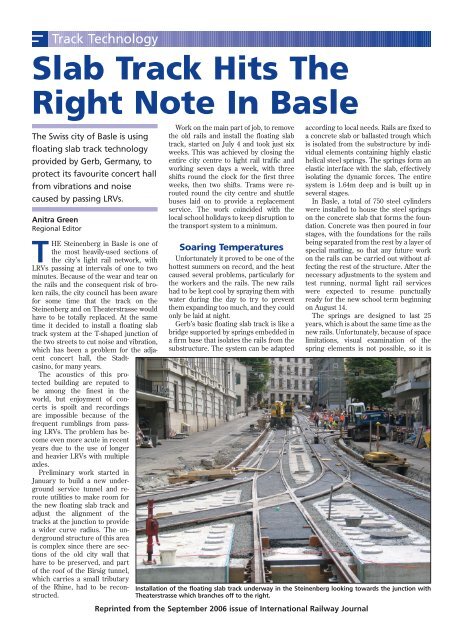 Slab Track Hits The Right Note In Basle