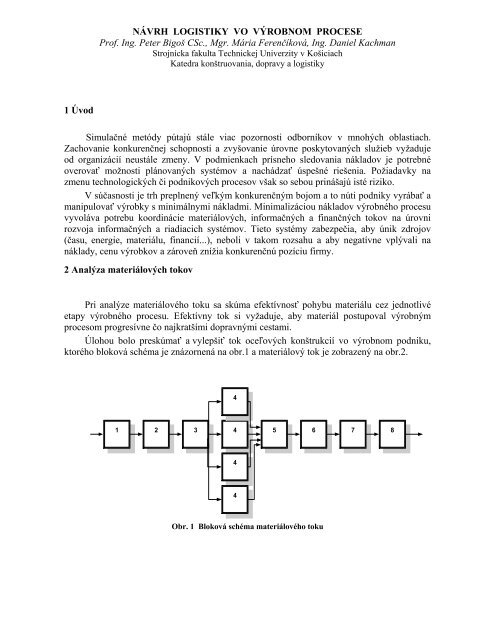 NÃVRH LOGISTIKY VO VÃROBNOM PROCESE Prof ... - Humusoft