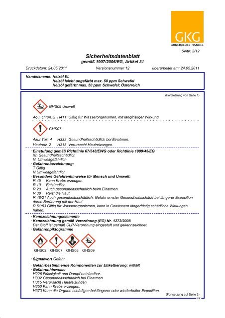 Leichtes Heizöl - GKG MINERALOEL HANDEL GMBH & CO KG