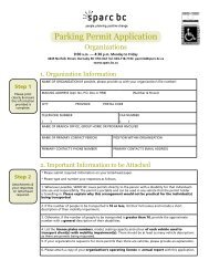 Parking Permit Application - Sparc BC