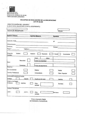 Formularios Solicitud de Discapacidad - SEREMI de Salud RegiÃ³n ...