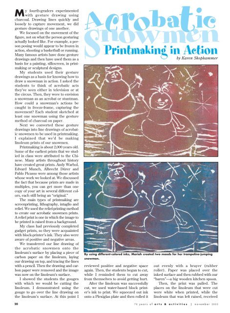 to download a PDF of this article - Arts & Activities Magazine