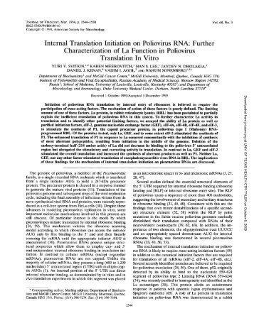 Characterization ofLa Function in Poliovirus Translation In Vitro