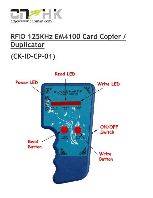 RFID 125KHz EM4100 Card Copier / Duplicator (CK ... - Ent-mart.com