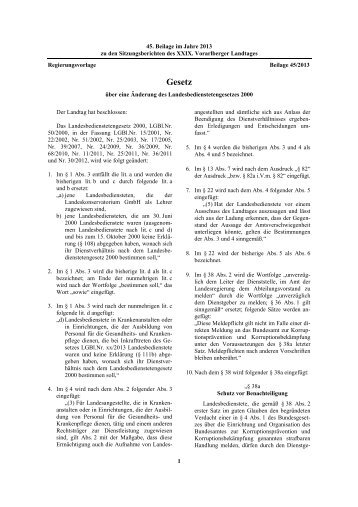 Gesetzesbeschluss 45/2013 - Vorarlberg