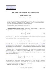 calculations on some sequence spaces - European Mathematical ...