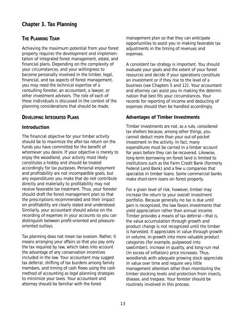 Chapter 3. Tax Planning - National Timber Tax