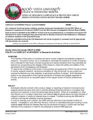RVU ORCP submission form - COI declaration - Rocky Vista University