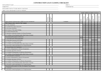 construction loan closing checklist - Missouri Housing Development ...