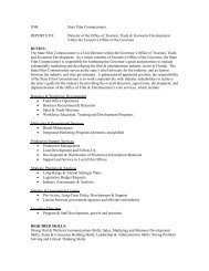 State Film Commissioner Job Description - Film In Florida