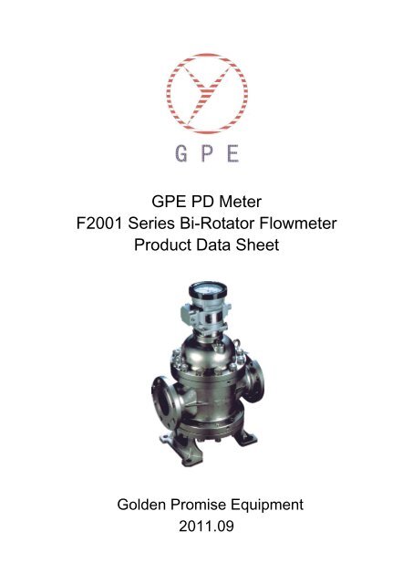 GPE PD Meter F2001 Series Bi-Rotator Flowmeter Product Data Sheet
