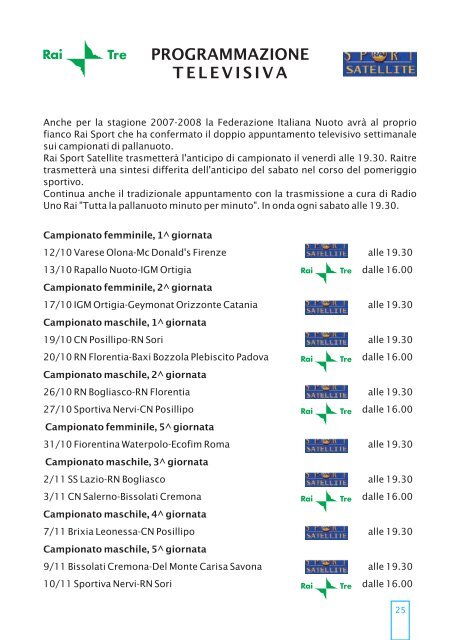 clicca qui per la Guida ai Campionati - Federazione Italiana Nuoto