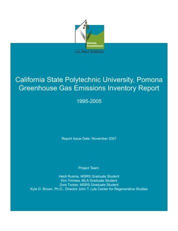 Greenhouse Gas Emissions Inventory Report - Cal Poly Pomona