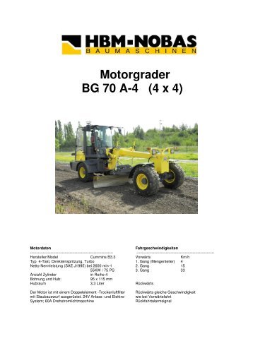 Motorgrader BG 70 A-4 - GP Günter Papenburg AG