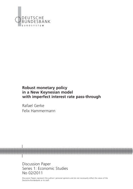 Robust monetary policy in a New Keynesian model with ... - Dynare