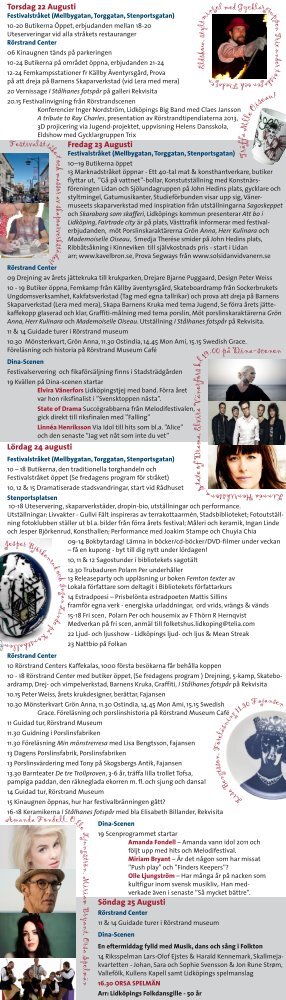 LidkÃ¶pings Kultur & Porslinsfestival 22-25/8-2013 En folkfest med ...