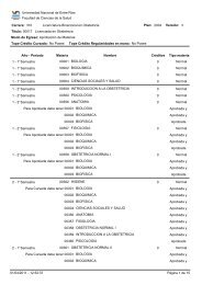 Plan de estudio con correlativas - Facultad de Ciencias de la Salud