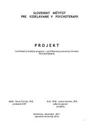 Projekt [pdf] - SlovenskÃ¡ psychoterapeutickÃ¡ spoloÄnosÅ¥