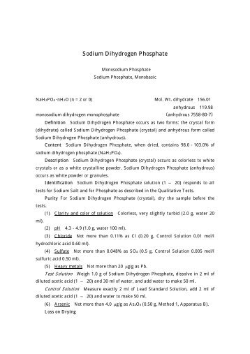 Sodium Dihydrogen Phosphate