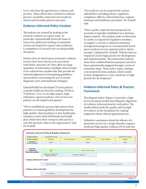 Evidence-Based Policies Inform Healthcare Decisions, Reduce ...