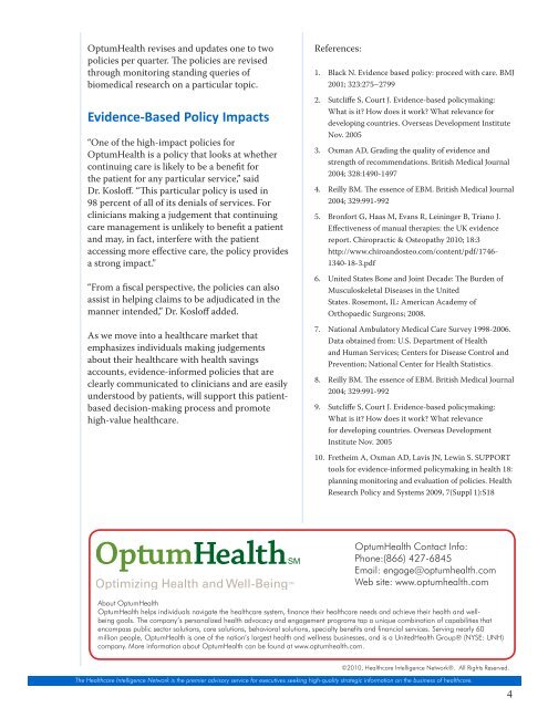 Evidence-Based Policies Inform Healthcare Decisions, Reduce ...