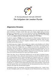 Aufgabenblatt 2. Runde - Bundeswettbewerb Informatik