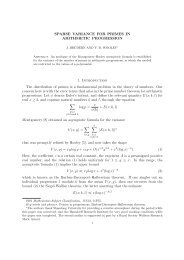 Sparse Variance for primes in arithmetic progression - Hausdorff ...