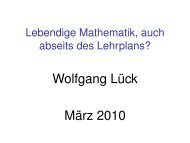 Lebendige Mathematik, auch abseits des Lehrplans?